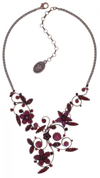 Twisted Flowers necklace in red/antique copper (large) - Konplott